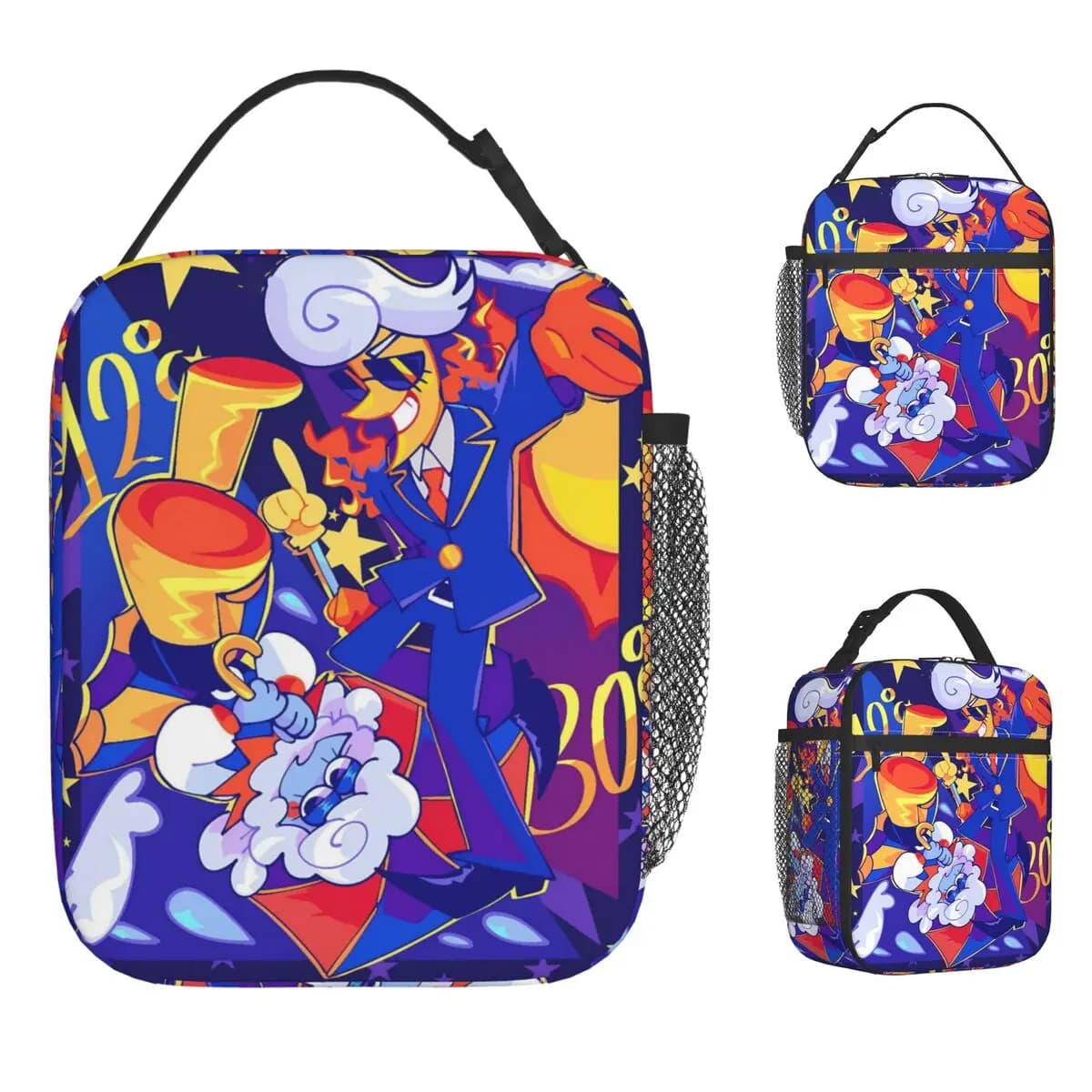 Lanino e Elnina Deltarune Fanart Borsa per il pranzo Borsa per il pranzo casual Borse per il pranzo termiche isolate da viaggio per le donne Borsa termica con stampa