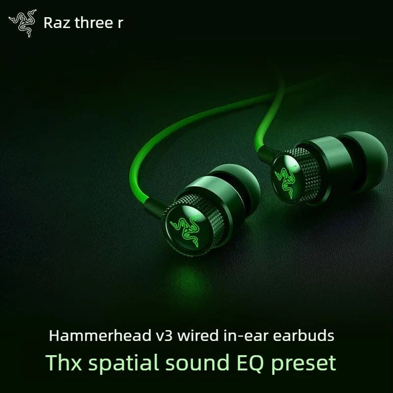 Custom Gaming Earphones Razer Hammerhead V3 Wired 3.5mm USB C Multi Platform Earbuds for PS4 Mac Mobile Xbox Switch Accessories
