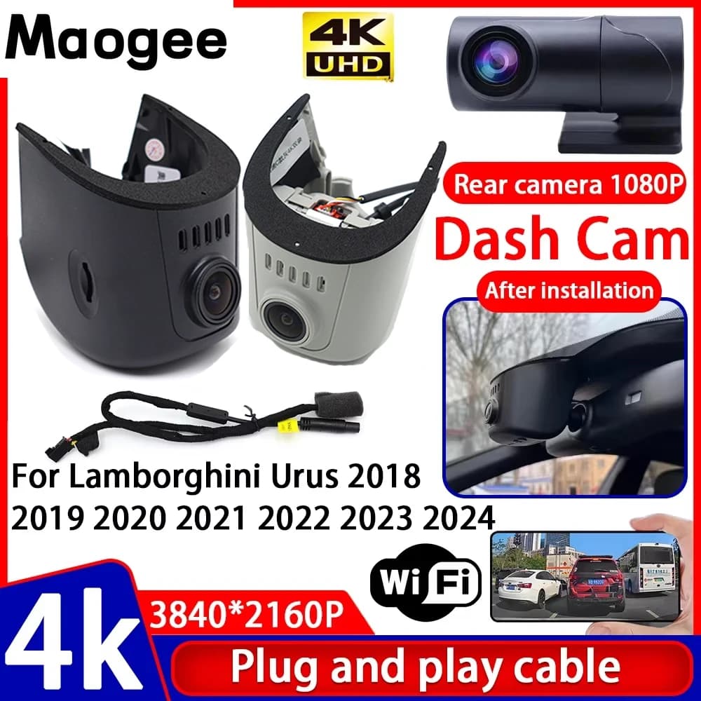 4K UHD Plug and Play, Dash Cam for Auto, Camera for Lamborghini Urus 2018 2019 2020 2021 2022 2023 2024