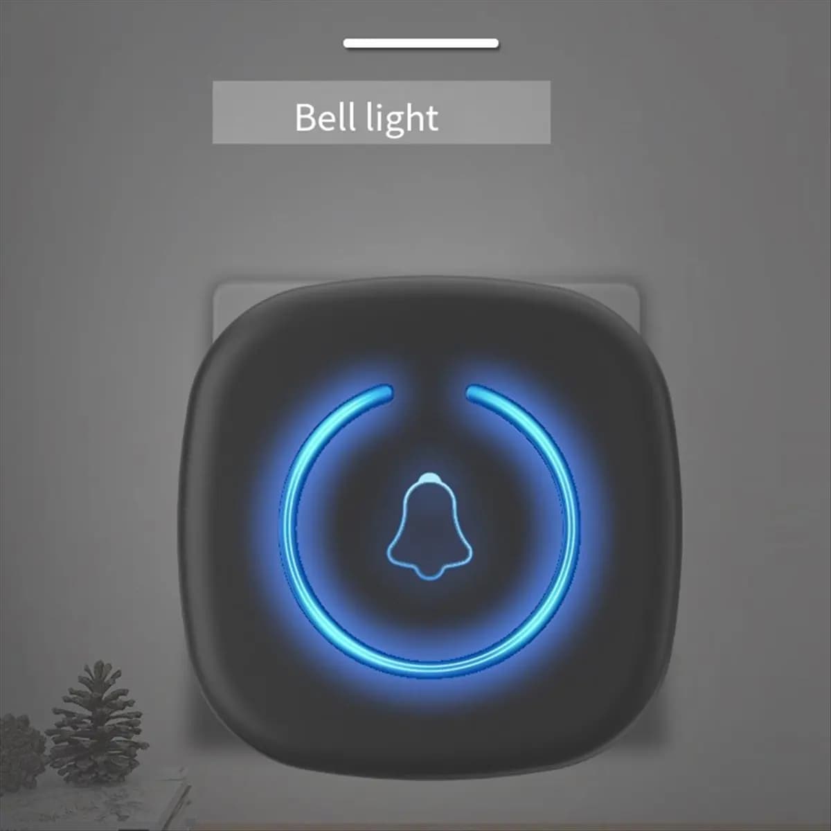 A77K Wireless Doorbell Intelligent Welcome Door Bell 300M 60 Songs Melodies Home Smart Doorbell Black US PLUG
