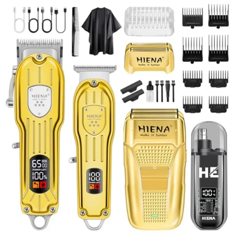 Set Professionale per Taglio Capelli, Kit Barbiere Ricaricabile Senza Fili e Set per Taglio Capelli, Rasoi Elettrici a Lamina e Regolabarba