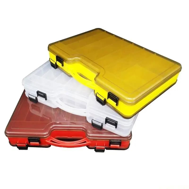 M5TC Fishing Tackle Container with Dividers Double Sided Plastic Baits Storage Box Fishing Lures Storage Case Organizers