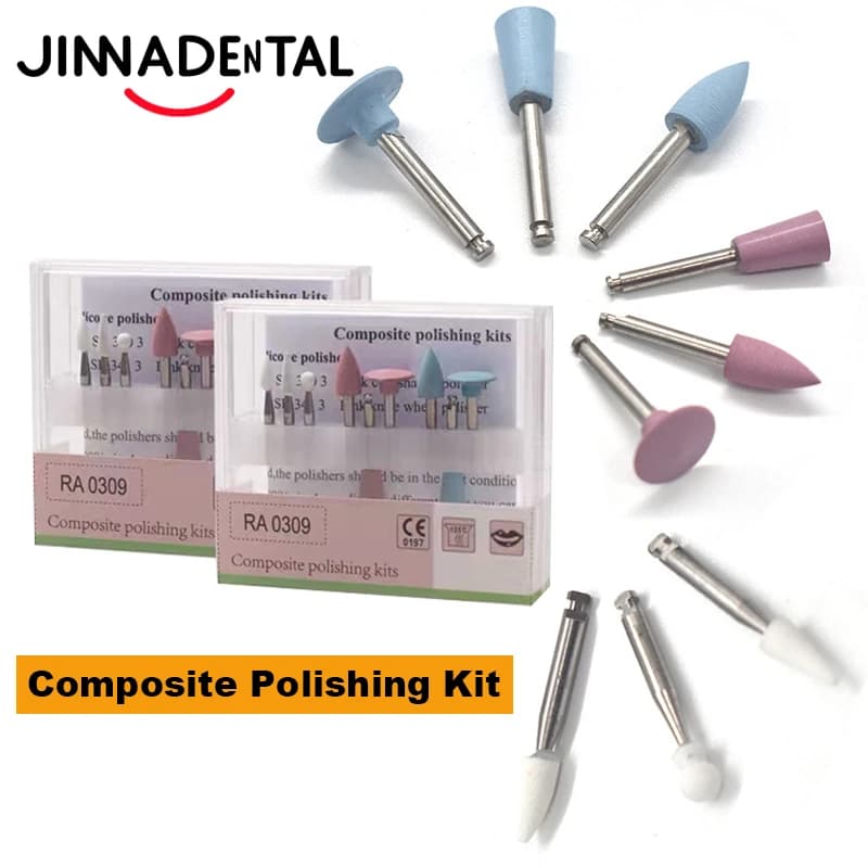9 Pz/scatola Dentale Composito Lucidatura Kit Odontoiatria Ceramica Gomma di Silicone Lucidatori Set per Contra Angolo Strumenti di Odontoiatria RA 0309