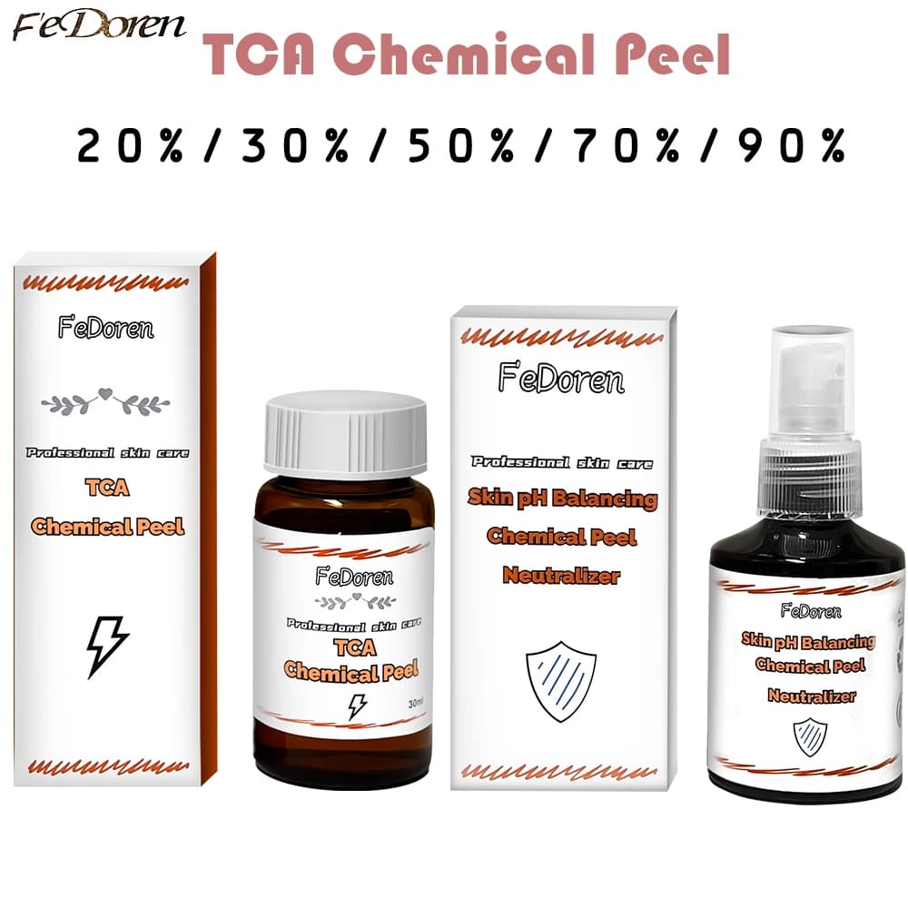 30ml Peeling chimico per la pelle ad alta potenza 50% 20% TCAAcid per la pelle scura Ammorbidire il corpo Peel Off Pelle morta Esfoliante idratante