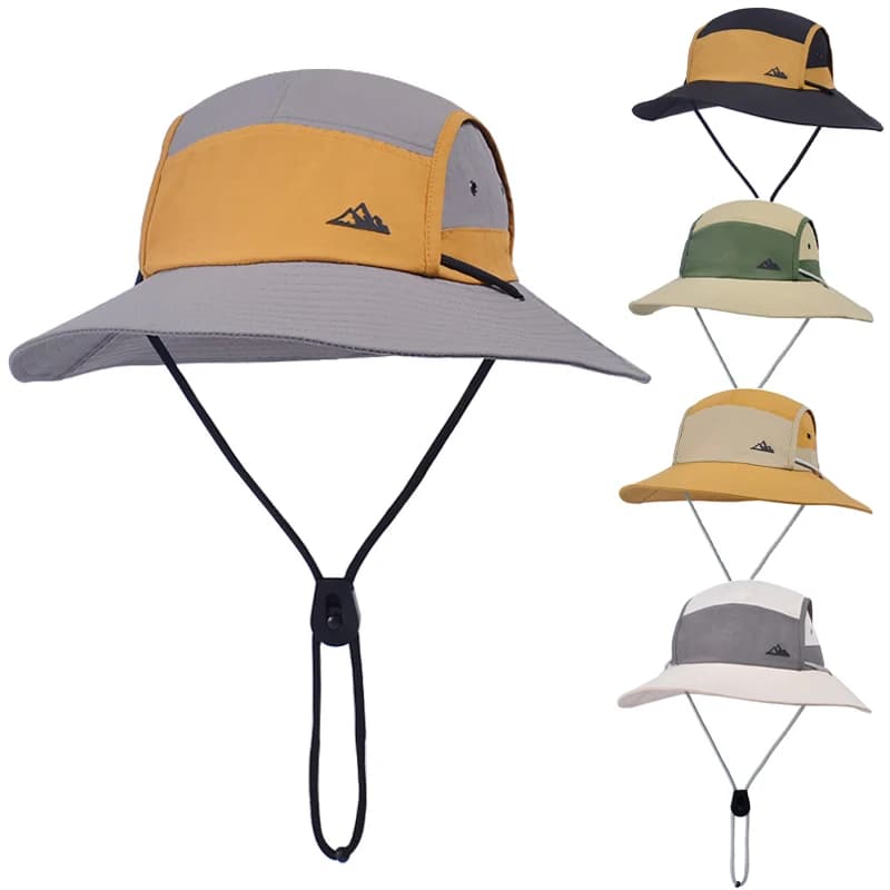 Cappelli da pescatore estivi per bambini per ragazzi e ragazze Berretto da pescatore a tesa larga Cappello da sole impermeabile ad asciugatura rapida Cappellini per protezione solare da ciclismo all'aperto