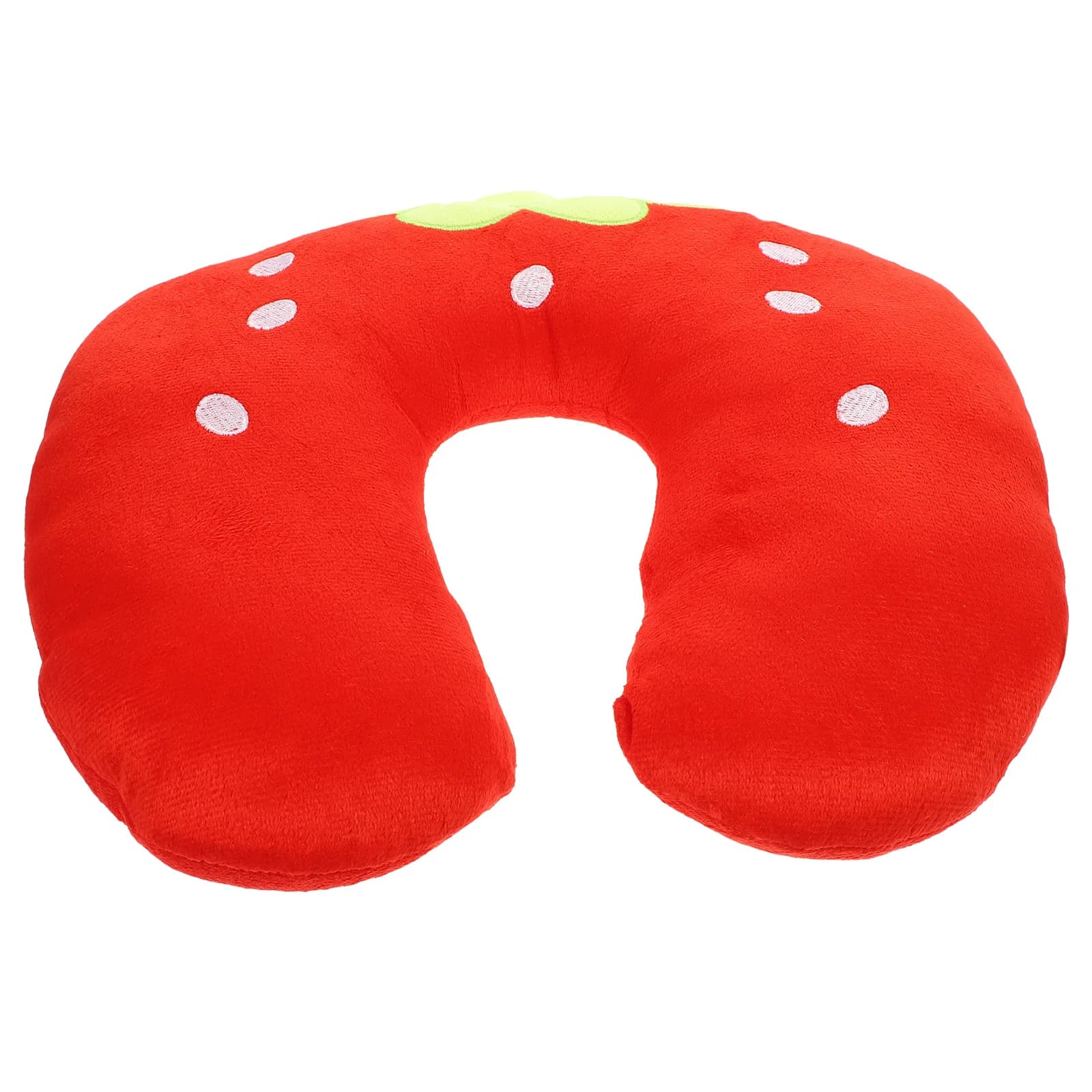 Simpatico cuscino per il collo da viaggio a forma di fragola, supporto per auto, aeroplano, autobus, pisolino, cuscino per dormire portatile, cuscini per il collo dell'auto