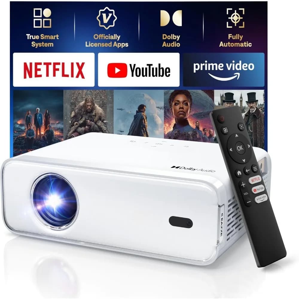 Official Netflix Smart Projector with Auto Focus Keystone 1080P WIFI Bluetooth Portable Outdoor Mini Projector Dolby Audio