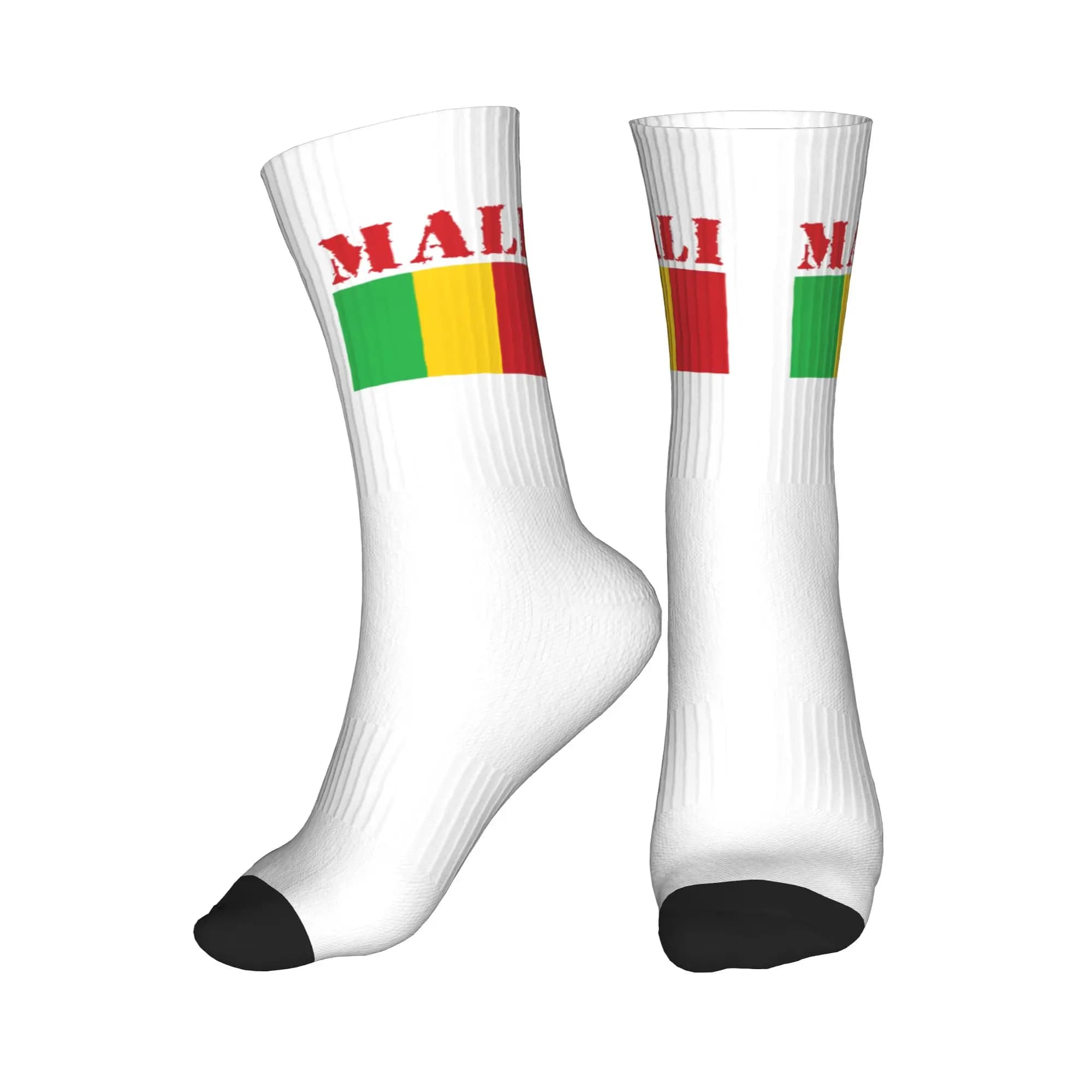 Calzini con bandiera del Mali, calzini da uomo e da donna, caldi e divertenti, modello Crew Socks