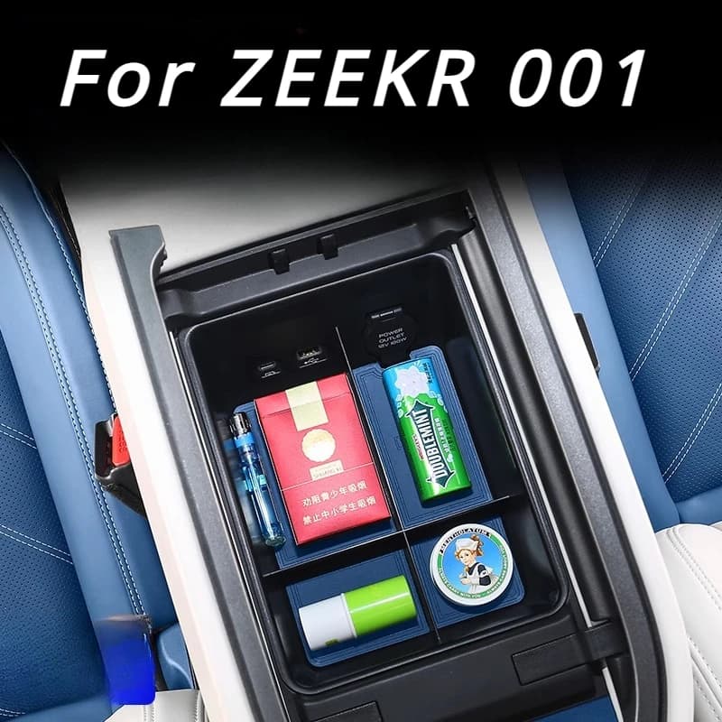 Scatola portaoggetti per bracciolo auto per ZEEKR 001 Scatola portaoggetti per console centrale Organizzatore Vassoio Organizzatore Stivaggio Accessori interni auto