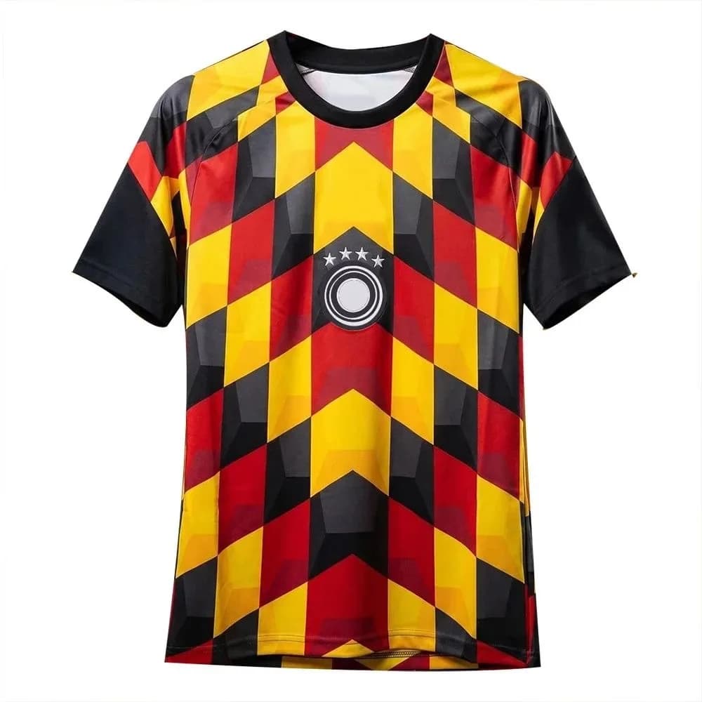 2026 Black Plaid Jersey Football Summer RoundNeck Comfort Breathable Short Sleeve Unisex High Street Fashion Sportswear