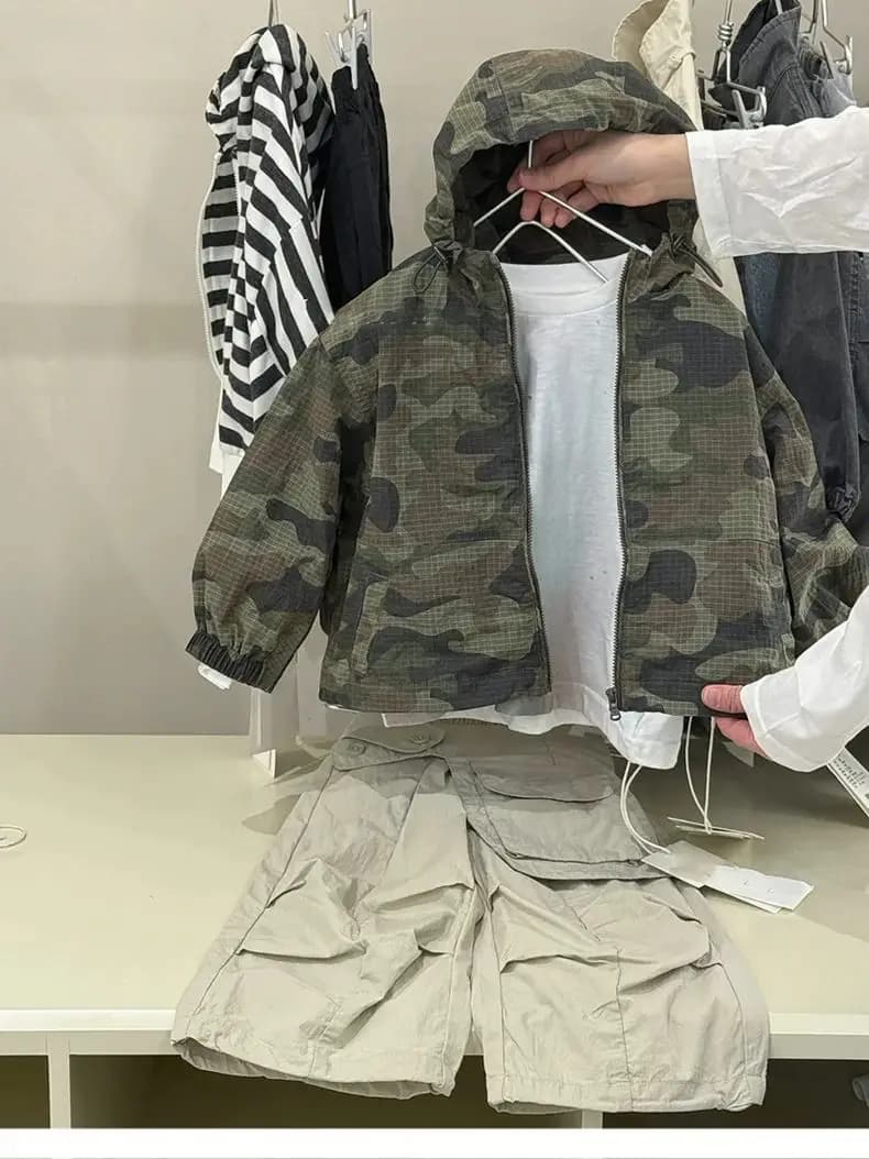 Nuova Camicia Mimetica Coreana per Ragazze, Primavera-Autunno 2026, Giacca Casual Lunga per Bambini