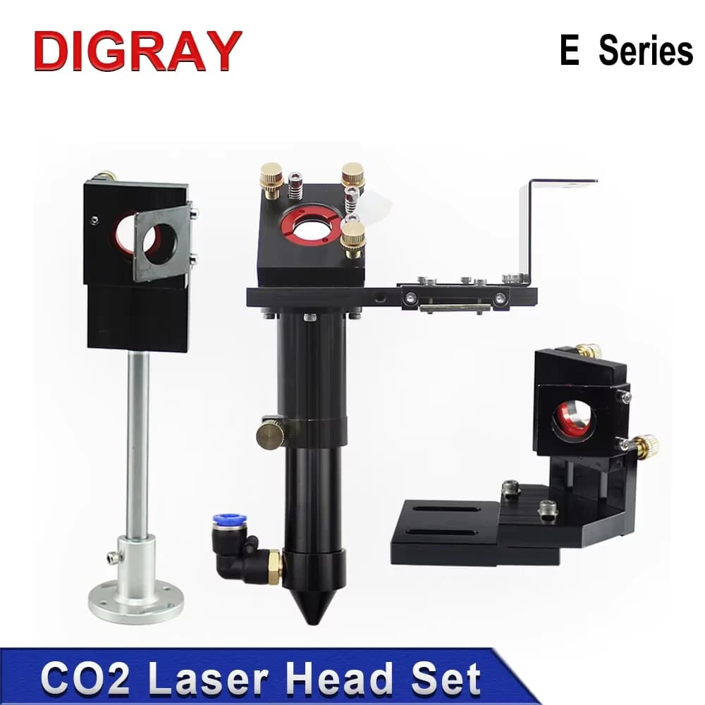 DIGRAY Set di testine laser CO2 Serie E con diametro dell'obiettivo 20 mm FL50.8 e 63,5 mm Specchio 25 mm per macchina da taglio per incisione laser