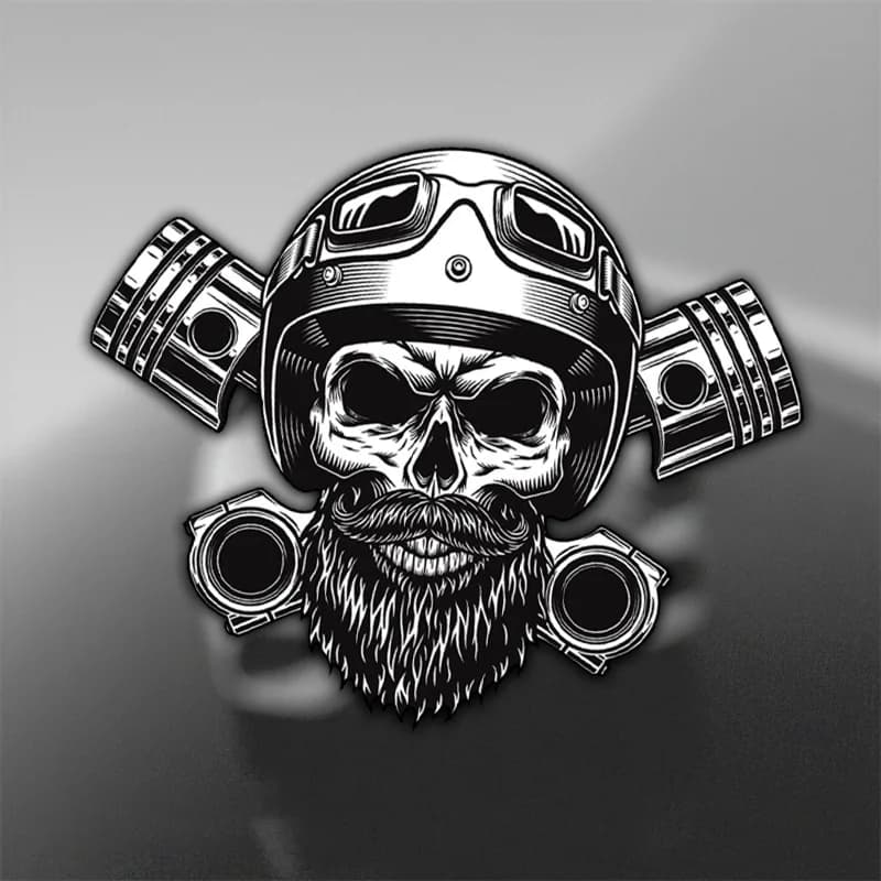Bike Helmet Bike Helmet Tuning Computer Window Vinyl Sticker Bike sticker with skull
