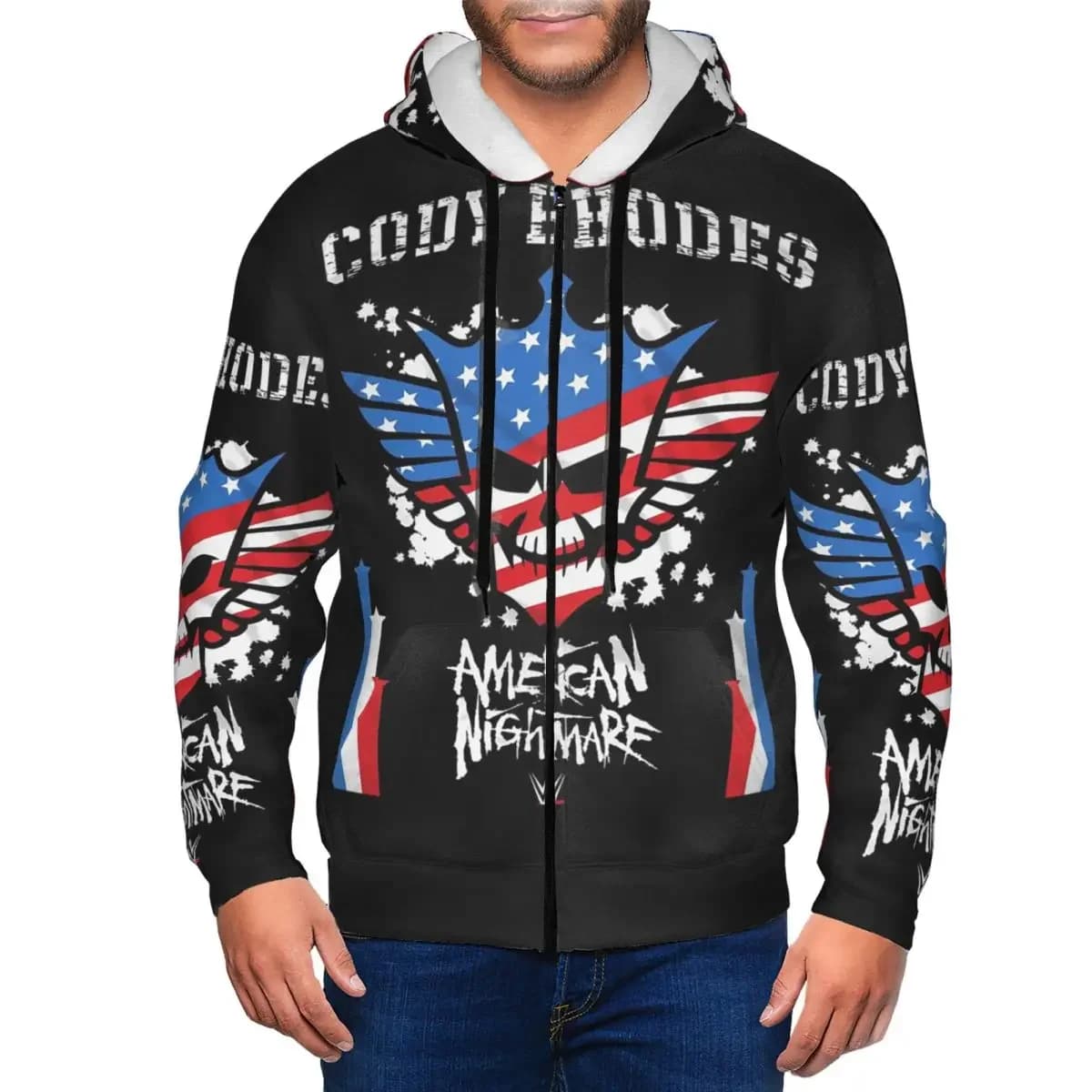 In The Ring Cody Rhodes American Nightmare Felpe con cerniera Harajuku Pullover Autunno Inverno Uomo Donna Felpe Top a maniche lunghe