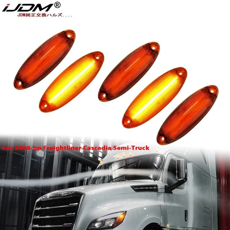 5pc Indicatore sul tetto della cabina Luce di marcia 12 LED Luce di segnalazione sul tetto della cabina anteriore per Freightliner Cascadia 2008-up Semi-camion