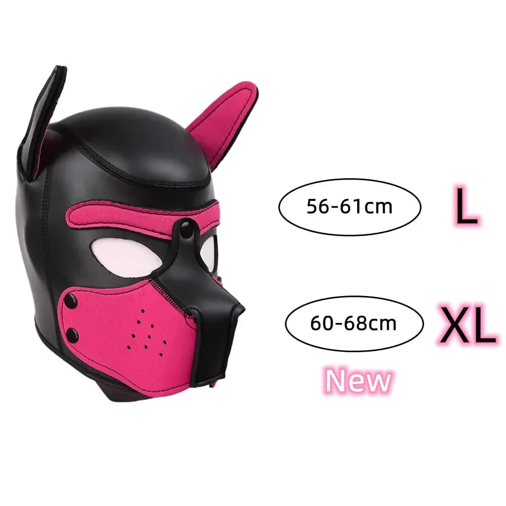 Costumi cosplay per cuccioli di codice XL Nuovissimo maschera con cappuccio a testa intera in gomma imbottita di grandi dimensioni con collare per giochi di ruolo per cani
