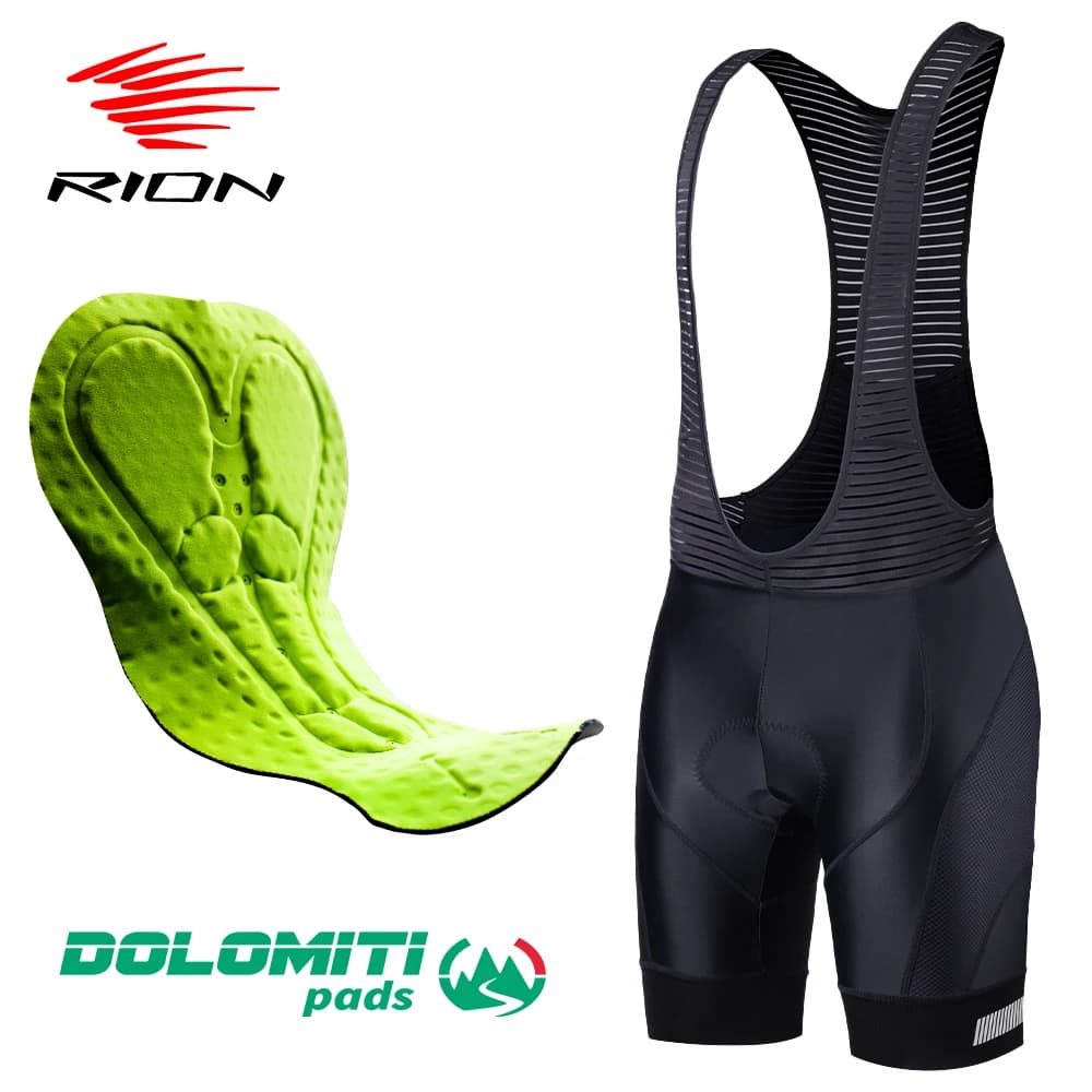 RION Ciclismo bavaglino pantaloncini uomo MTB Mountain Bike collant pantaloni da bicicletta Dolomiti Pad a lunga distanza Bike Wear Summer Ciclismo