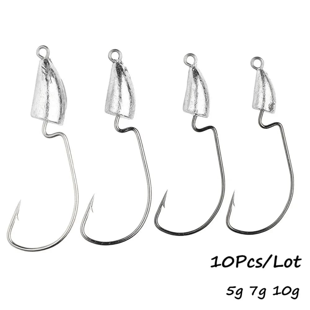 Jighead Ami 10 Pz/lotto 5g 7g 10g Verme Gancio Da Pesca Richiamo Morbido Jig Testa Ganci Esca Artificiale Attrezzatura Da Pesca Luccio Pesce.