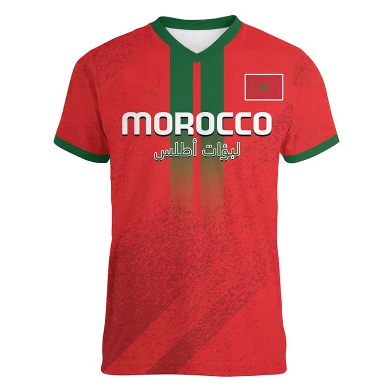 MROCCO T-shirt sportiva con stampa 3D, traspirante, ad asciugatura rapida, per uomo e donna, maglia da calcio, per tifosi di squadre e club, abbigliamento estivo a maniche corte