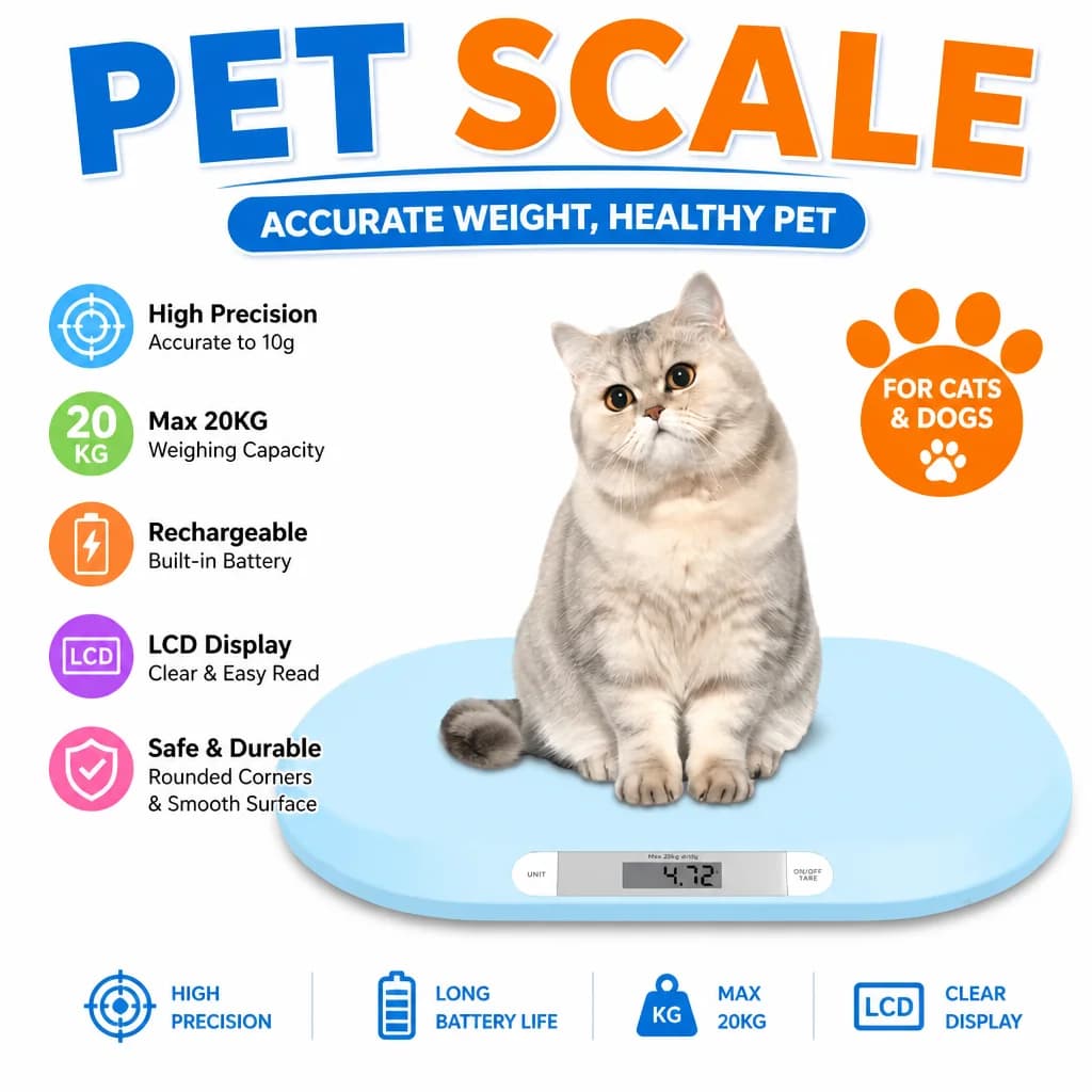 Digital Pet Scale High Precision Electronic Weighing Scale LCD Display Smart Lock Weight Scale For Cats Small Dogs