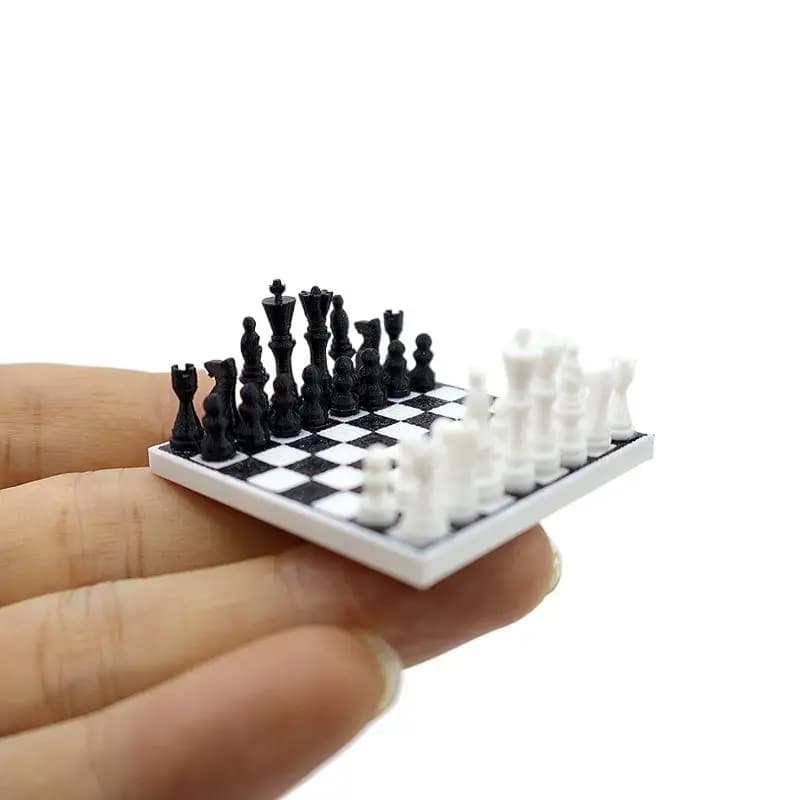 1 Set For Children Miniature Chessboard Life Scene Decoration 1: 12 Dollhouse Mini Simulation International Chess Model