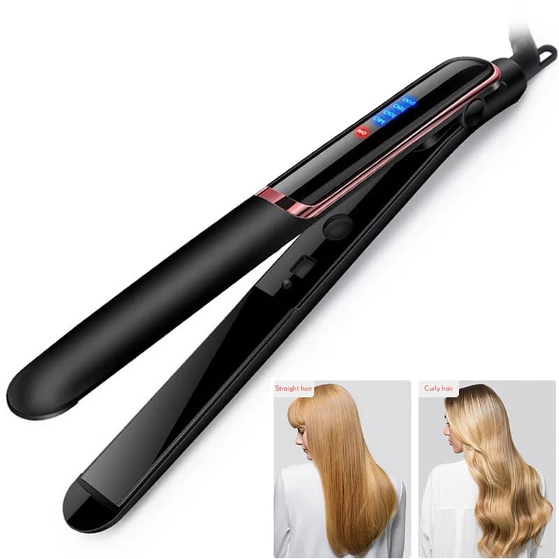 Professional Ceramic Ion Hair Plate with Rapid Heating, Negative Ions and LCD Display