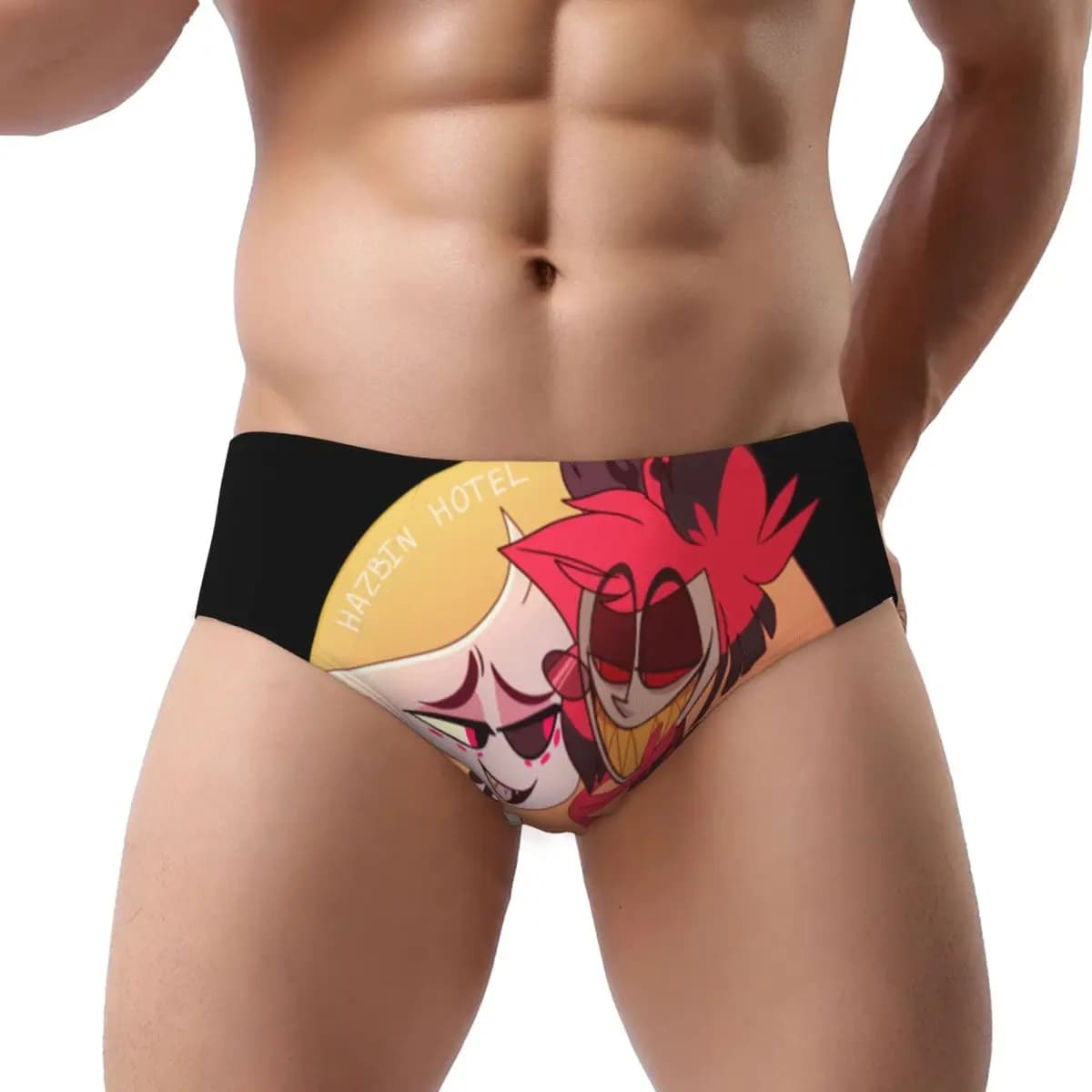 Slip da uomo personalizzati Hazbins TV Show Animation Hotel Slip da uomo Mutande intimo elasticizzato da uomo