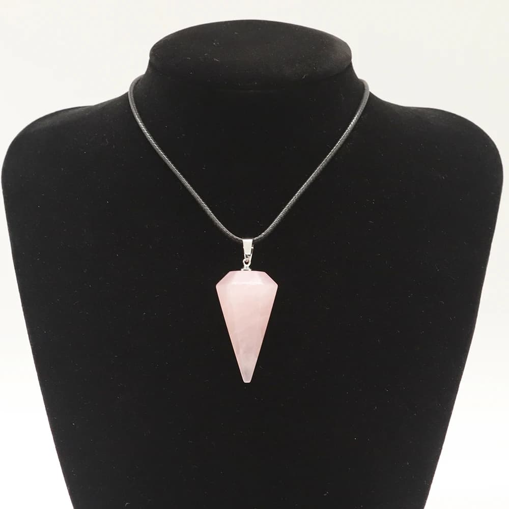 1PC Pietra Naturale Collana di Cristallo Pendenti Esagonale Forma di Pendolo Ametista Pendenti E Ciondoli Gioelleria Raffinata E Alla Moda Guarigione Collana Fortunata Regalo
