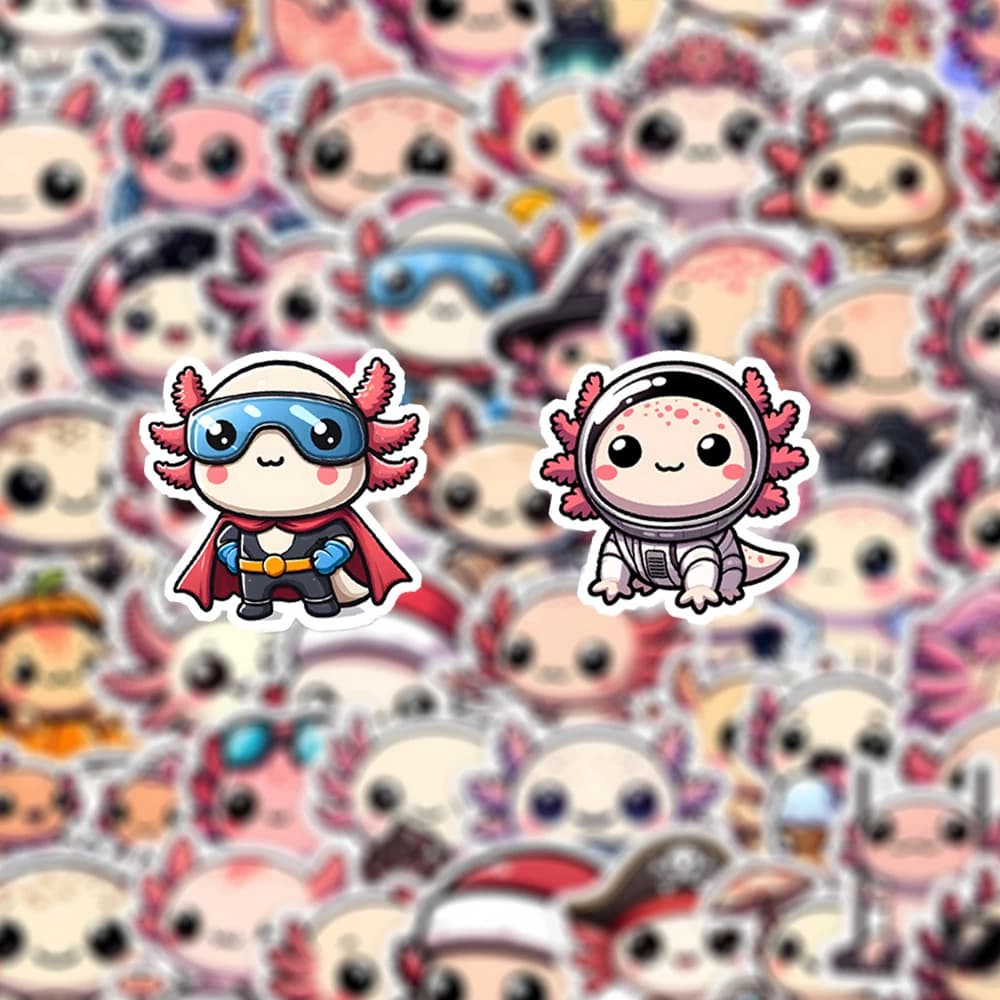 10/30/50pcs Kawaii Axolotl Graffiti Adesivi Simpatico Cartone Animato Animale Decalcomanie FAI DA TE Telefono Notebook Chitarra Bici Divertente Decalcomanie Decorazione