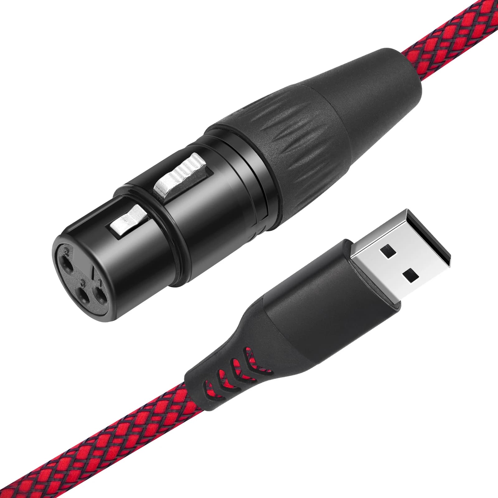 Cavo Microfono USB 1/2/3M da Maschio a Femmina XLR, Cavo Convertitore per Microfoni o Registrazione Karaoke