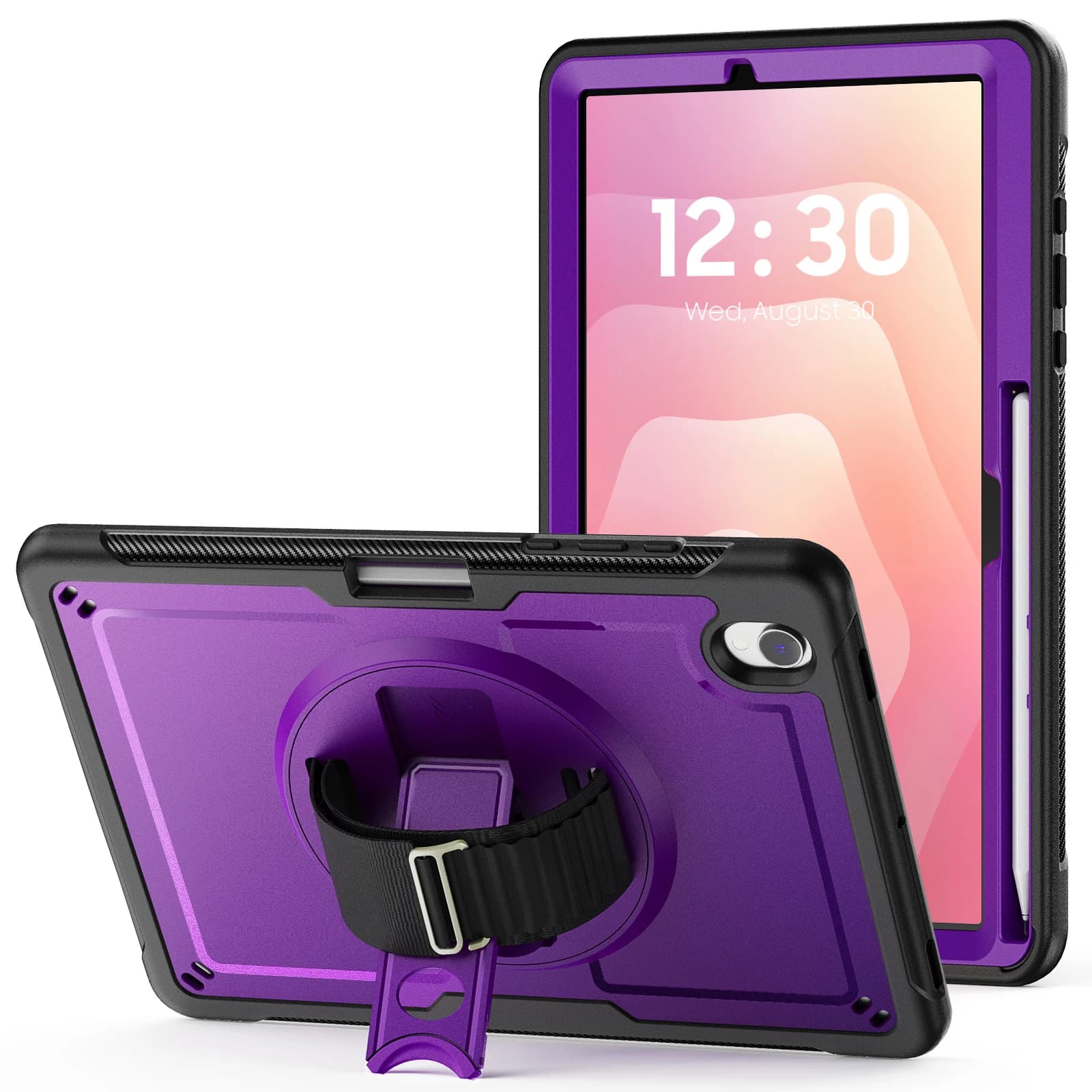 Custodia con supporto per Samsung Tab S11 S10 FE A11 A9 Plus Custodia per tablet Custodia spessa resistente antiurto con cinturino rigido