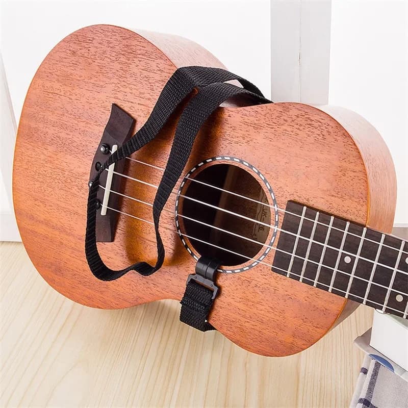 1/2pc tracolla regolabile per ukulele semplice tracolla nera cintura per chitarra hawaiana con gancio accessori per strumenti a corda