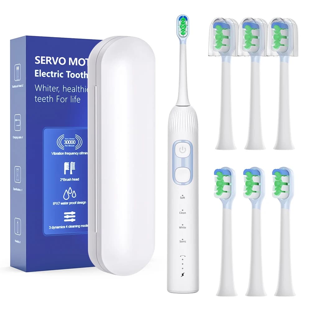 Ultrasonic Intelligent Electric Tooth Whitening Brush Rechargeable for Adults Sarmocare X300U with 6 Heads