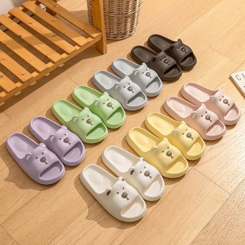 Unisex EVA Bear Cartoon Home Slippers Soft Comfort Cozy Indoor House Shoes Lightweight Non Slip Slippers for Adult Men Women