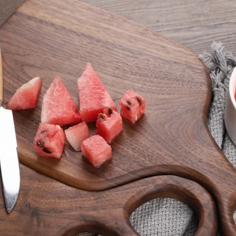 Durable cutter for couples of nuts, kitchen cutter in solid wood with elegant design handle
