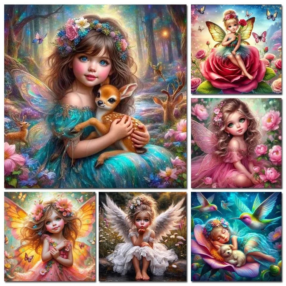 DIY 5D Diamond Painting Fairy New 2026 Full Round Mosaic Landscape Picture Cross Stitch Kit Art Rhinestone Home Decor Gift