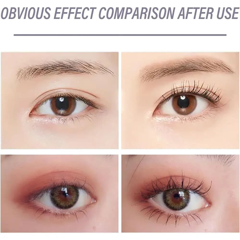 3D Waterproof Iron Brush Mascara Sweat-proof Long Lasting Metal Bristleless Mascara Extra Slim Curling Mascara Woman