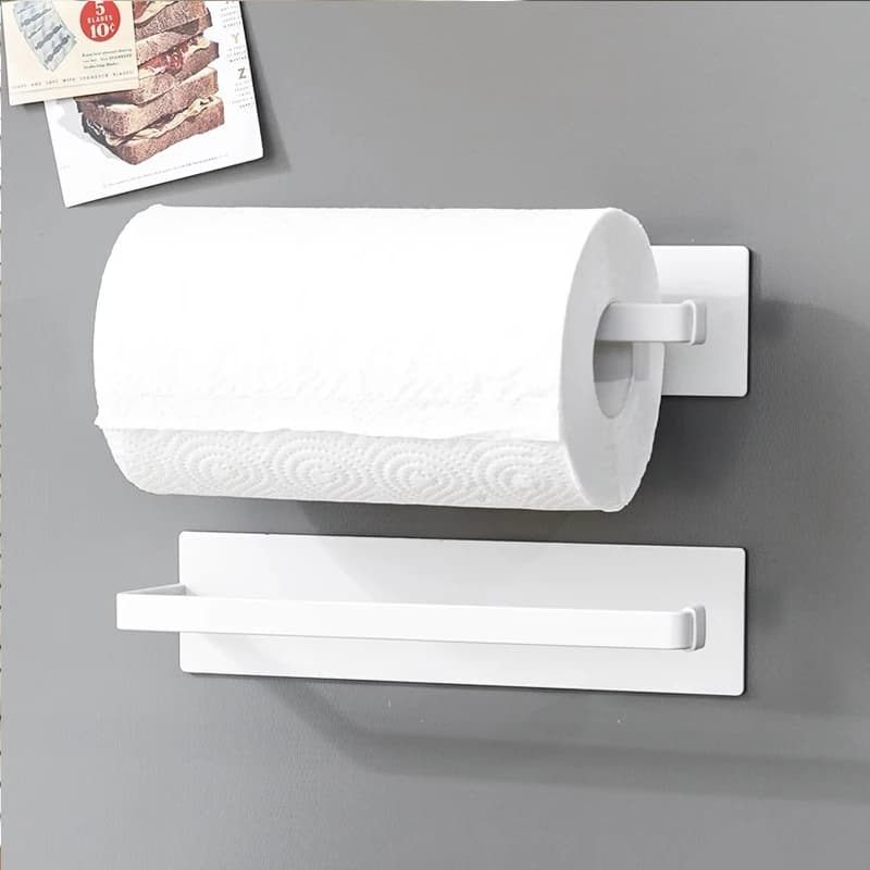 Portarotolo da cucina Portarotolo per fazzoletti Portarotolo da parete per bagno Portarotolo senza punzonatura Gancio per carta igienica Accessori per riporre stracci neri