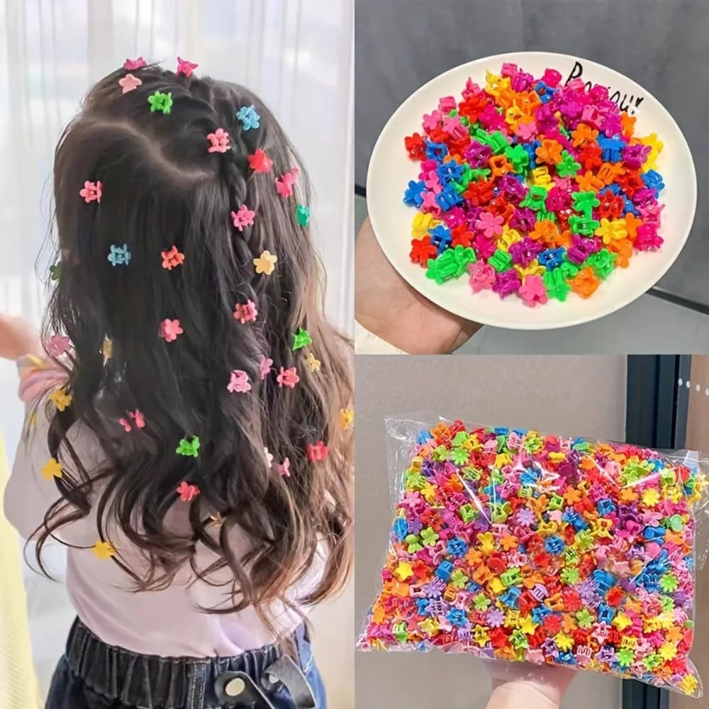 Mini fermagli per fiori da 50 pezzi/set, colori macaron vivaci + graziose forme di piccoli fiori, uno strumento versatile per lo styling quotidiano