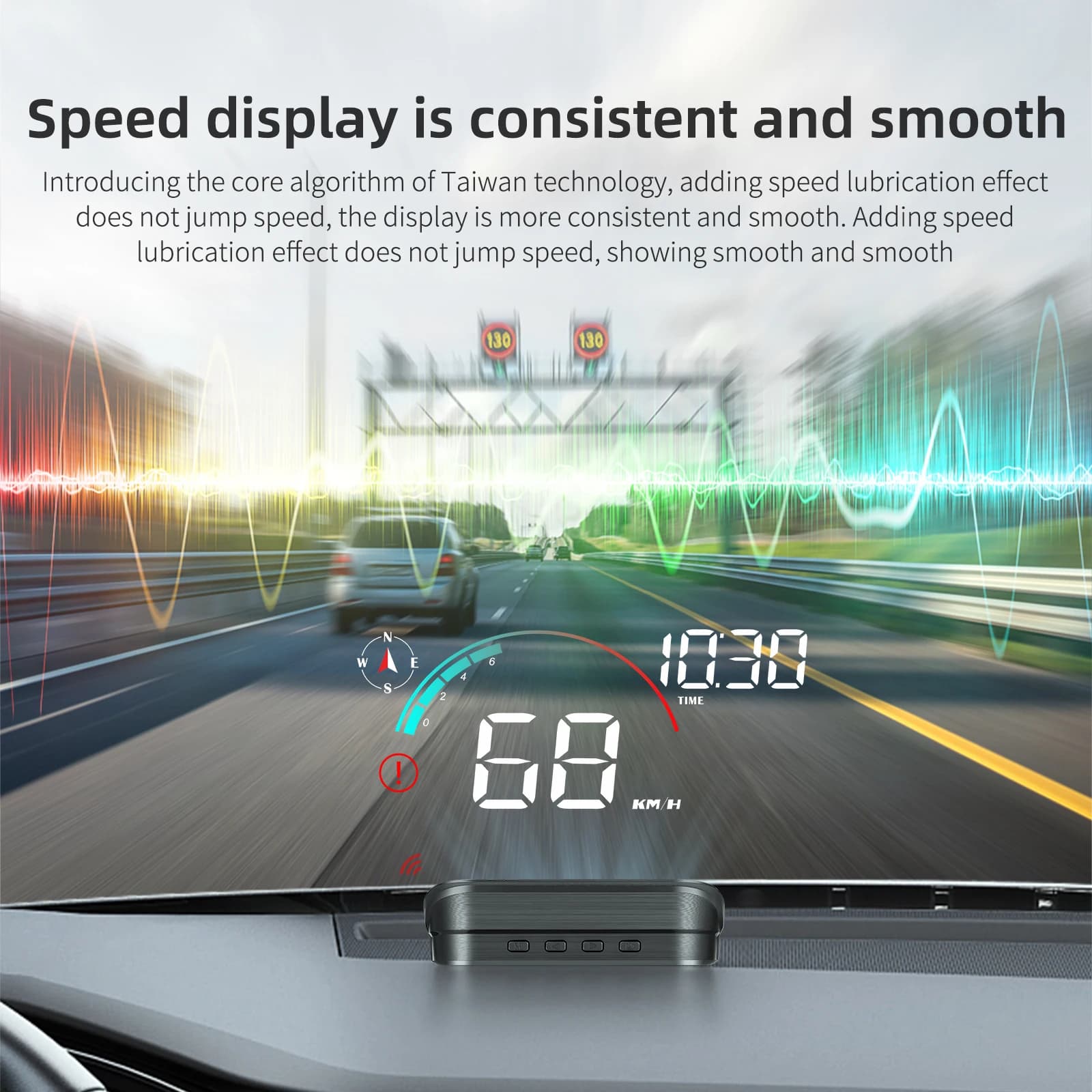 M22 Car HUD Head Up Display Windshield Projector Digital Car Speedometer Accessories with Compass for All Car Plug&Play