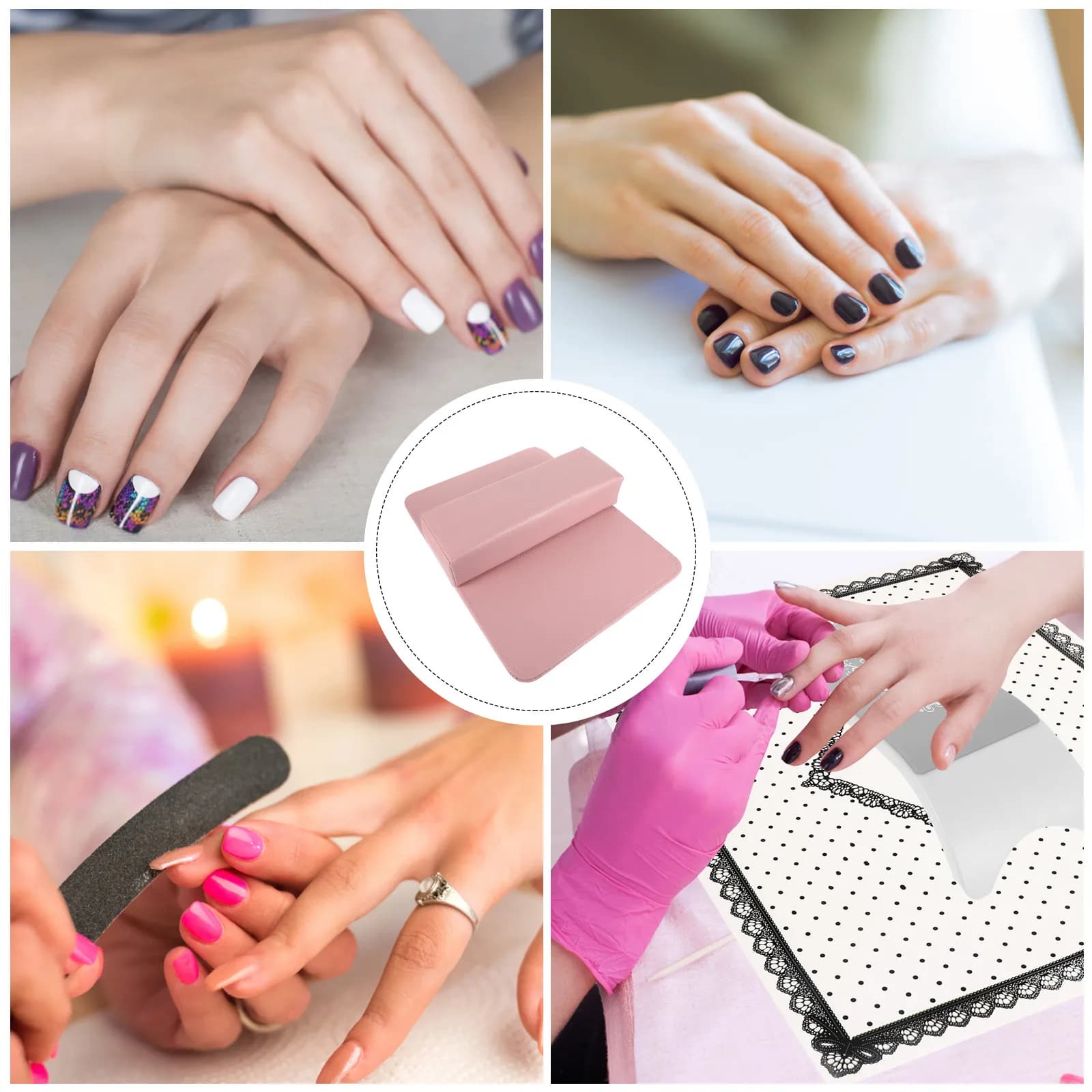 2 Pezzi Cuscino Poggiapolso per Nail Art, Tappetino Manicure Stabile, Supporto per Polso per Salone di Bellezza e Tavolo da Allenamento