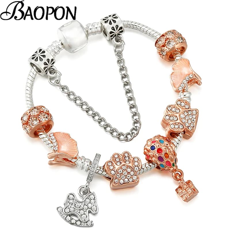 Bracciale con ciondolo a forma di zampa di cane in cristallo per donna uomo con braccialetto con pendente a sfera di idrogeno braccialetti regalo gioielli fai da te offerta speciale