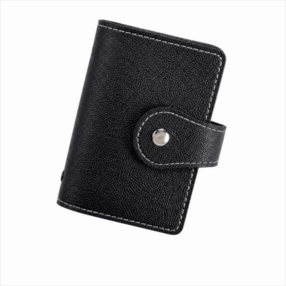 Portable 26 Slots Card Holder Bag PU Leather RFID Blocking Pocket Case Simple Wallet Pocket Card Bag for Women Men