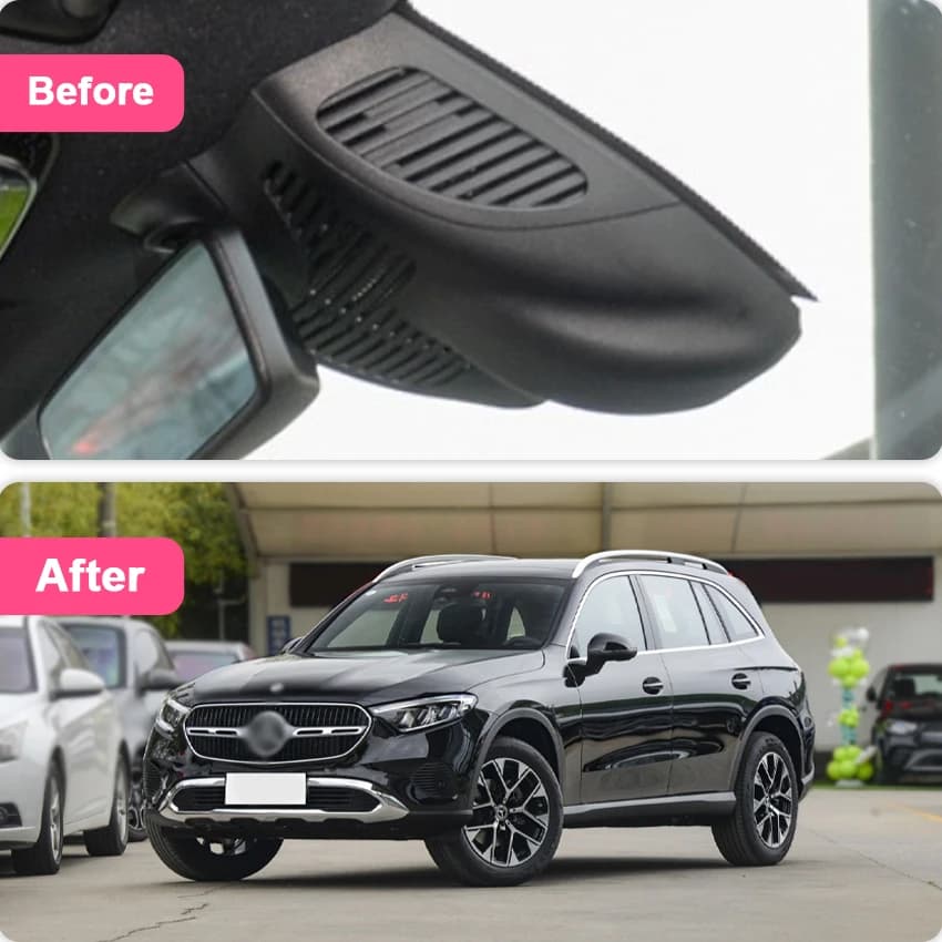 Car DVR Dash Cam Camera Video Recorder for Mercedes Benz GLC X254 C254 GLC300 GLC350 2022 2023 2024 Night Vision, Easy Setup