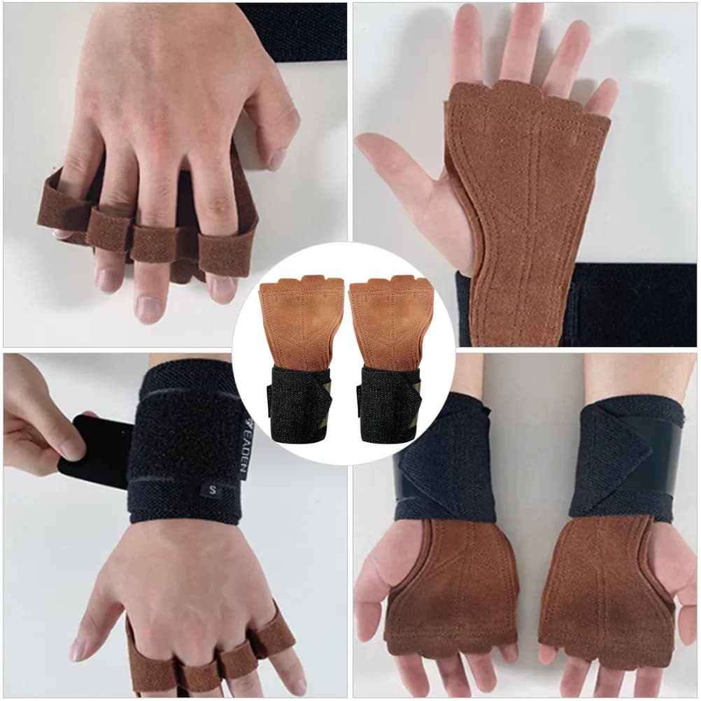 1 Paio di Guanti Antiscivolo Traspiranti con Supporto per Polso e Protezione del Palmo, Misura 21-23 cm, per Sport