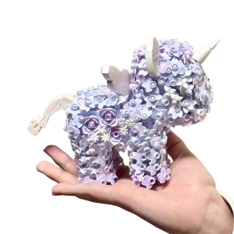 Moonlight Club Building Blocks Flower Unicorn Flower Assembly Toy Desktop Decoration Collection Model Toy for Lover's Gift