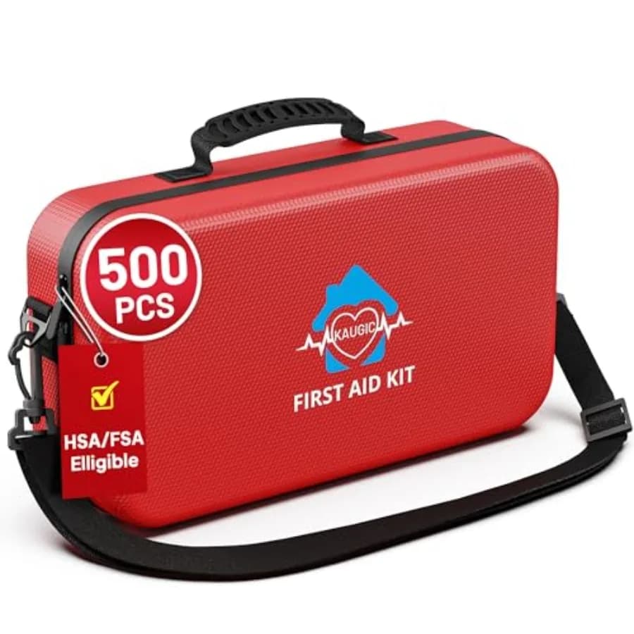 Kit di Pronto Soccorso da 500 Pezzi per Casa, Auto, Viaggi, Campeggio, Lavoro, Forniture di Emergenza Impermeabili per Escursionismo, Sport, Camion, Ufficio, Veicoli