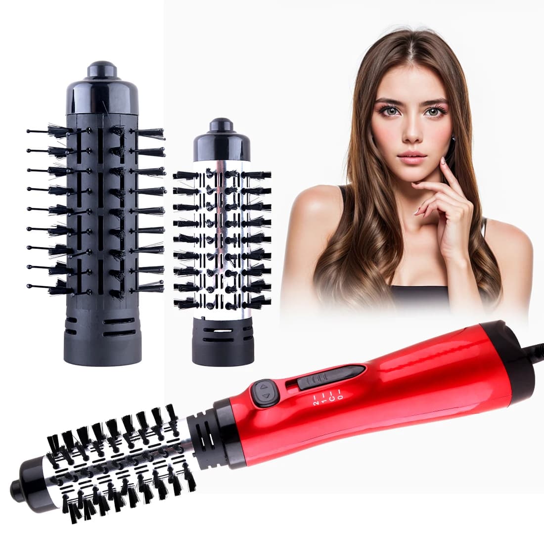Brush for hair dryer Three in one hot air rotating brush, used to smooth and shape curly hair, hair styling tool