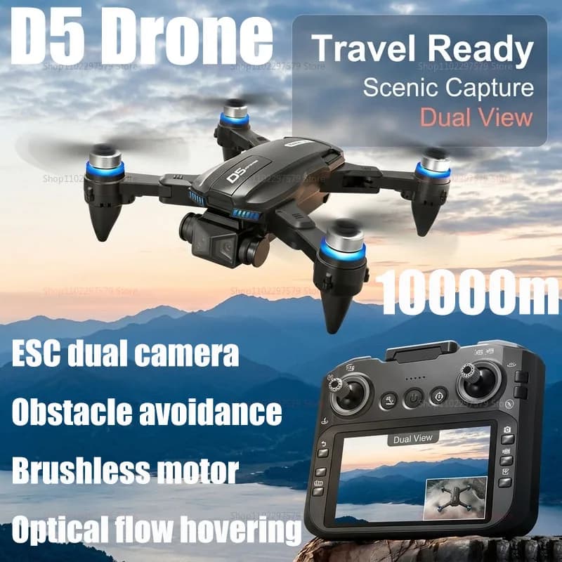NUOVO Drone RC con Doppia Fotocamera 8K e Sistema di Evitamento Ostacoli per Fotografia Aerea, Quadricottero HD Telecomandato, Giocattolo per Ragazzi, Ragazze e Adulti