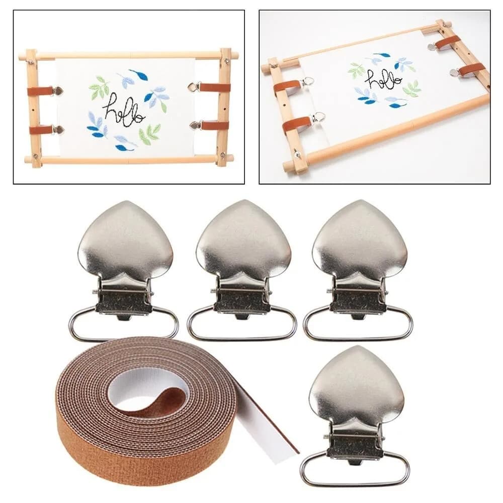 Tenditori laterali riutilizzabili per punto croce Strumenti per ricamo in metallo Clip di fissaggio Accessorio per telaio per ricamo Ricamo a cinghia fissa